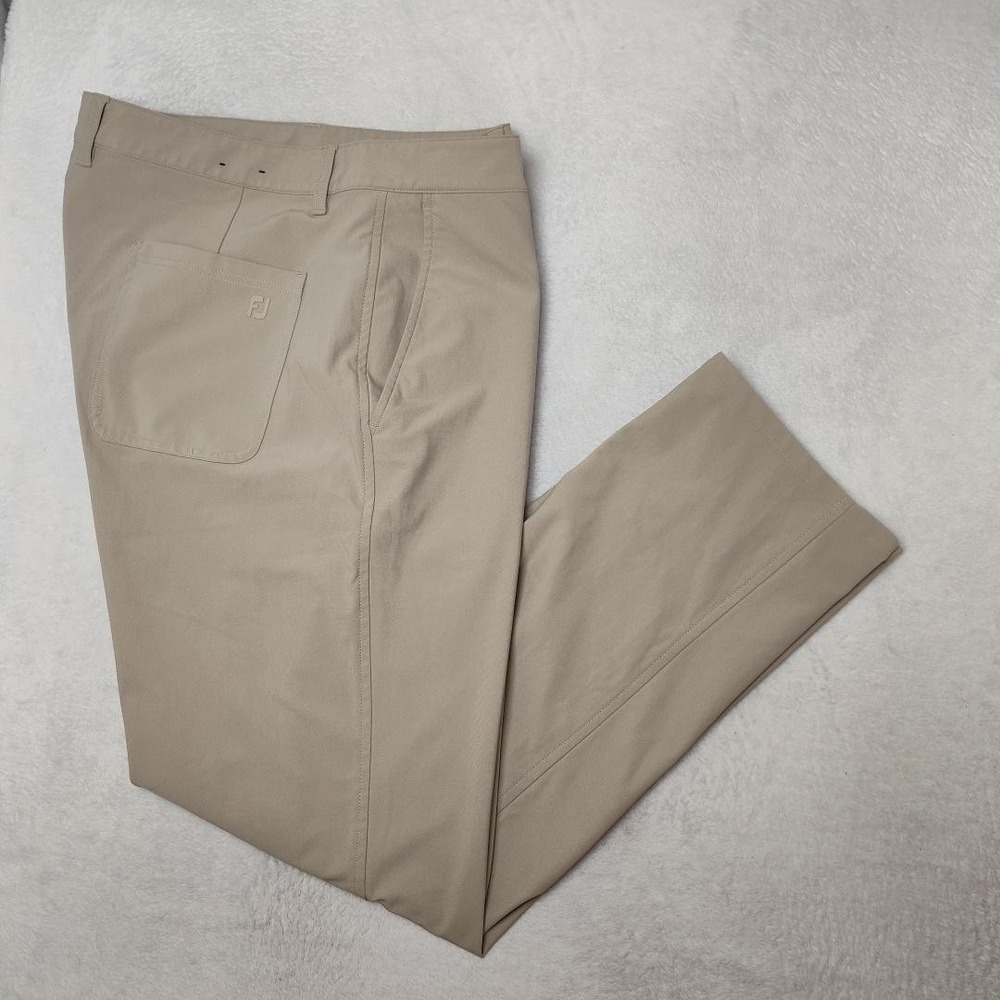 FootJoy Pants‎ Mens 40x32 Beige Golf Microfiber Polyester Chino Flat Straight